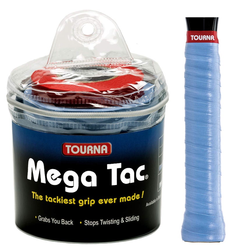 Tourna Mega Tac Extra Tacky Overgrip, Blue (30-Pack) (MT-30-XLB) - Image 1
